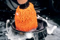 Waschhandschuh orange